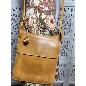 Hidesign Leather Camel Purse Crossbody Bag 10x8